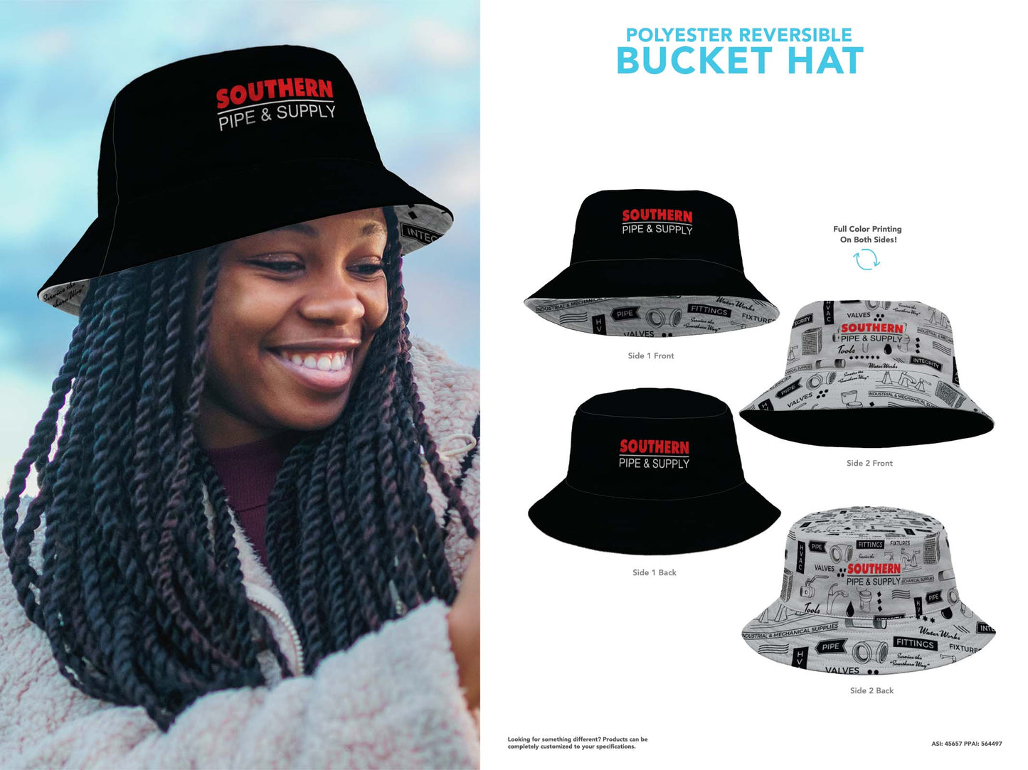 Reversible Polyester Bucket Hat