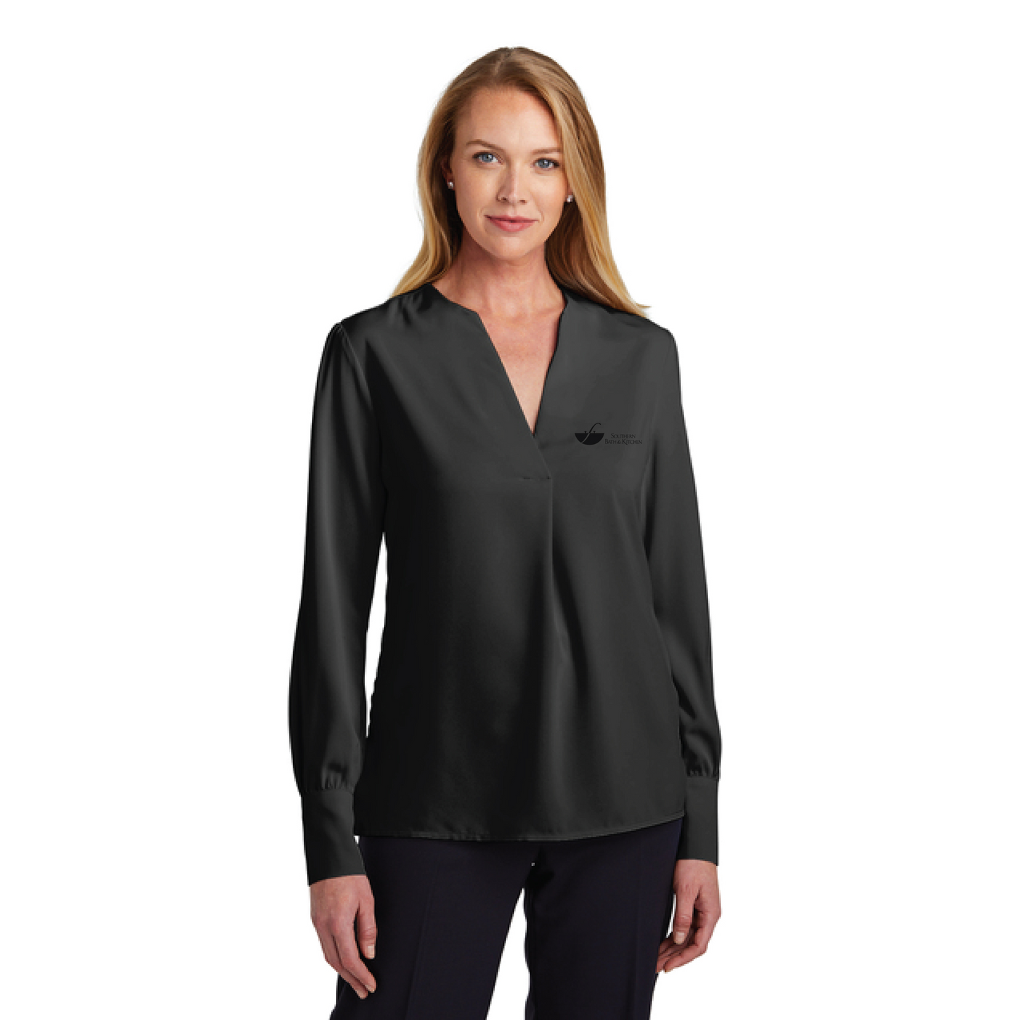 Southern Bath & Kitchen Women's Open-Neck Satin Blouse