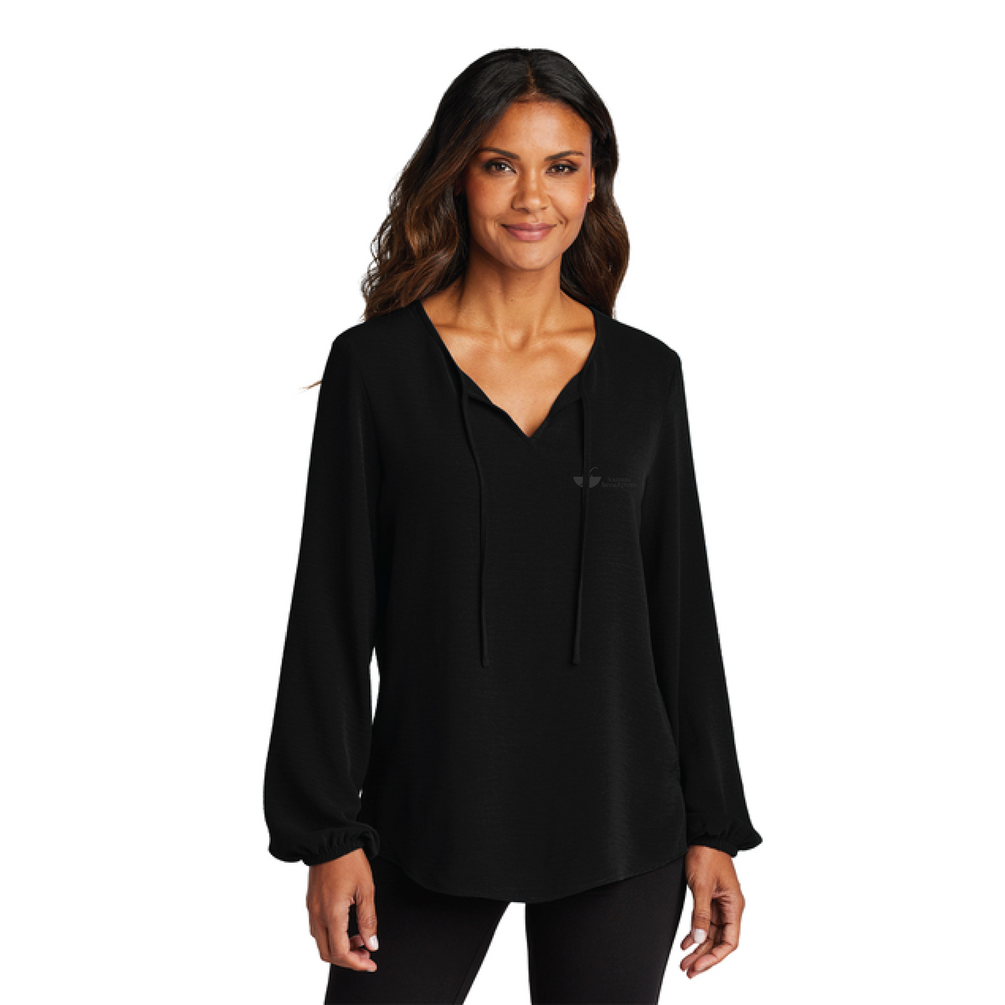 Southern Bath & Kitchen Women's Textured Crepe Blouse - Black