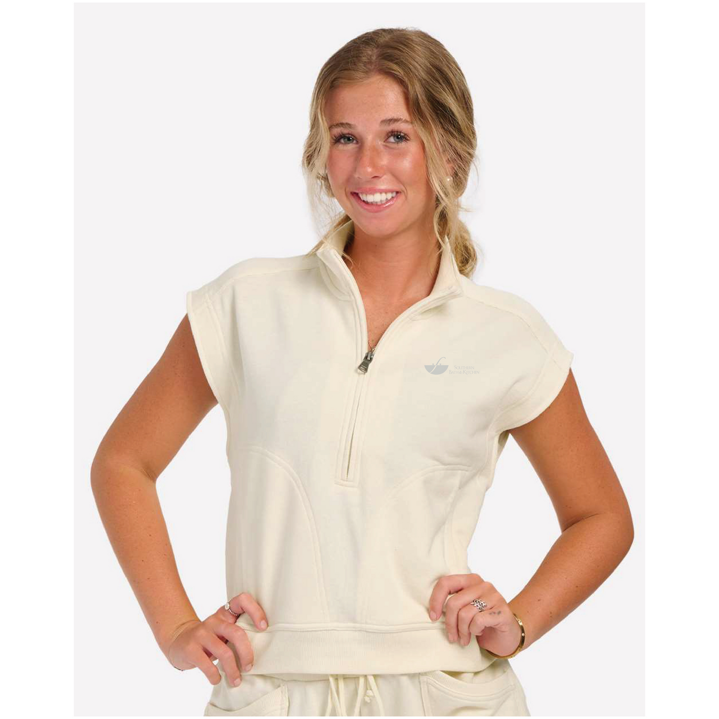 Southern Bath & Kitchen Women's Sleeveless Terry Half-Zip