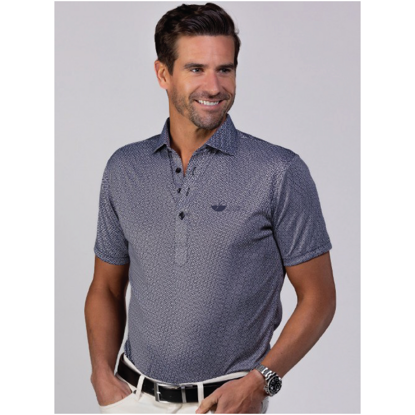 Southern Bath & Kitchen Collars & Co Men's Semi-Spread Collar Polo
