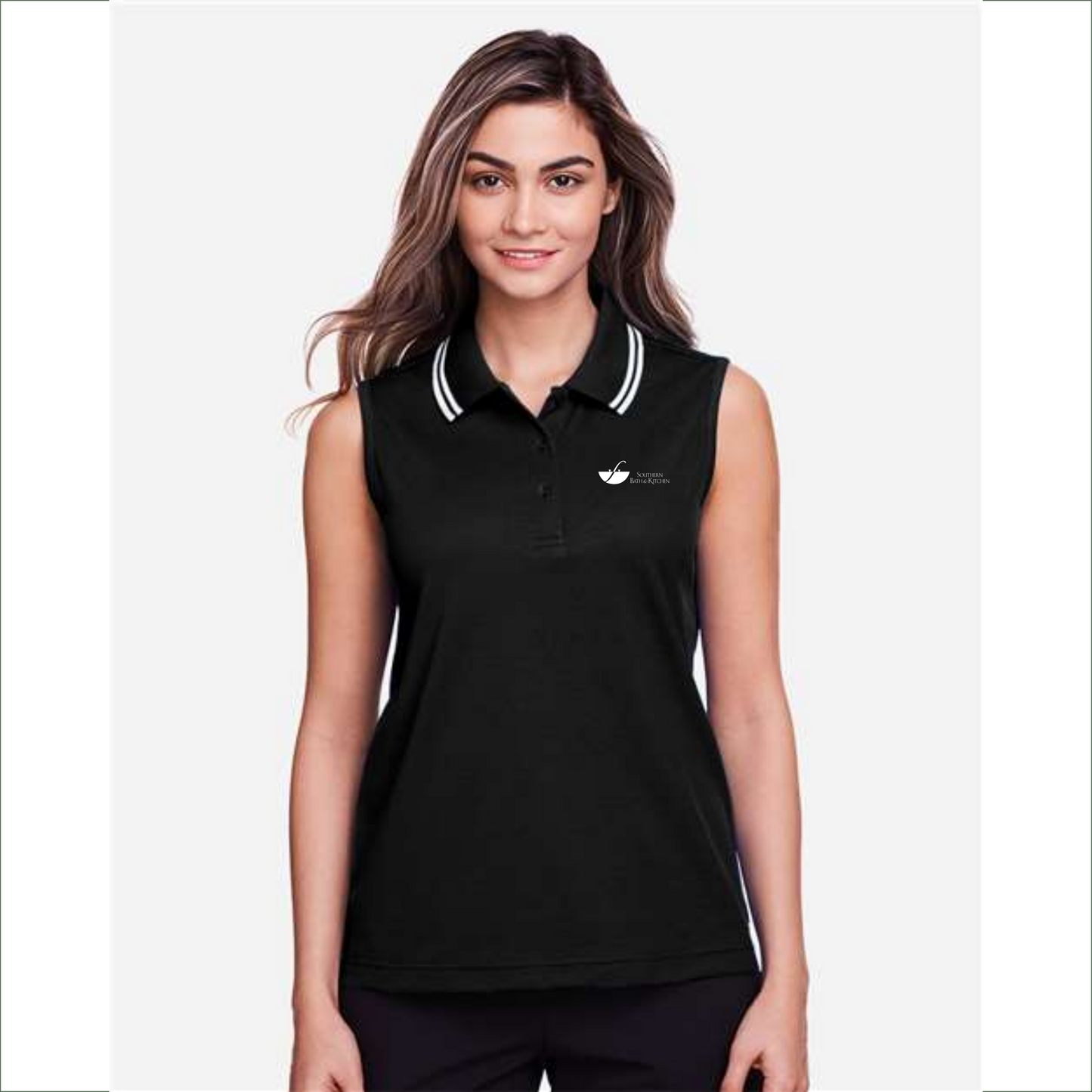 Southern Bath & Kitchen Devon & Jones Women's CrownLux Performance Plaited Tipped Sleeveless Polo