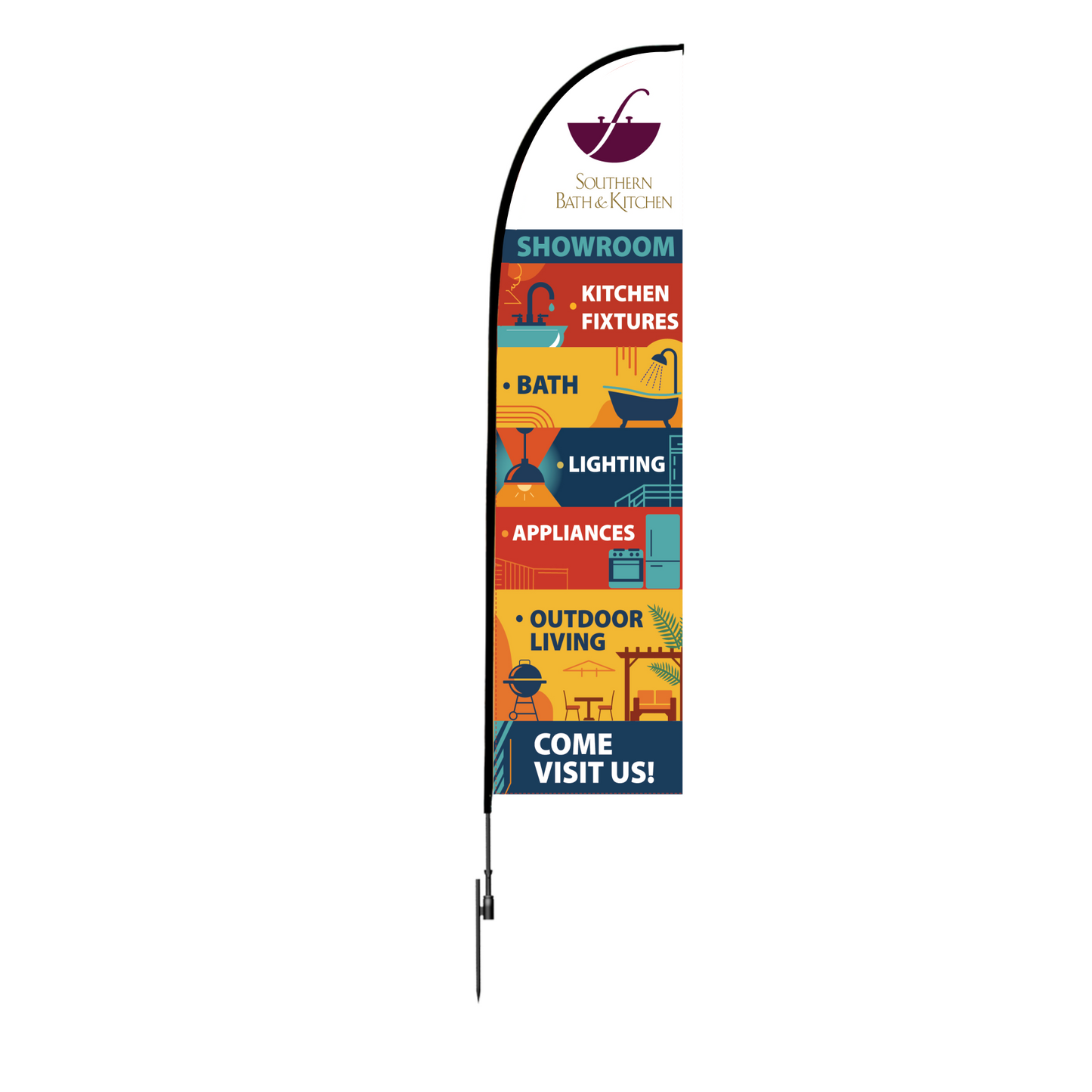 SOUTHERN BATH & KITCHEN 6 Ft Blade Shape Feather Flag Kit