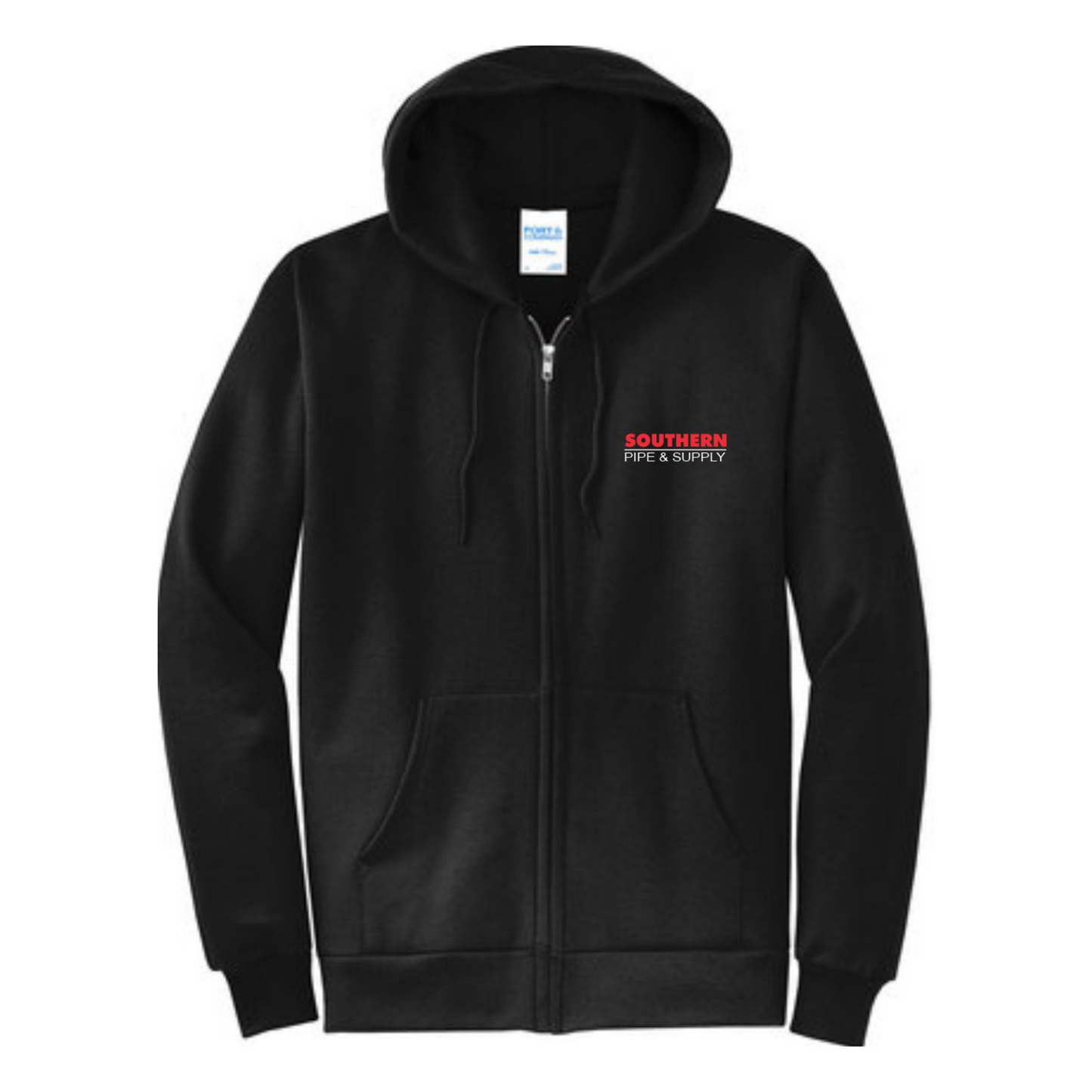 Black Core Fleece Full-Zip Hoodie