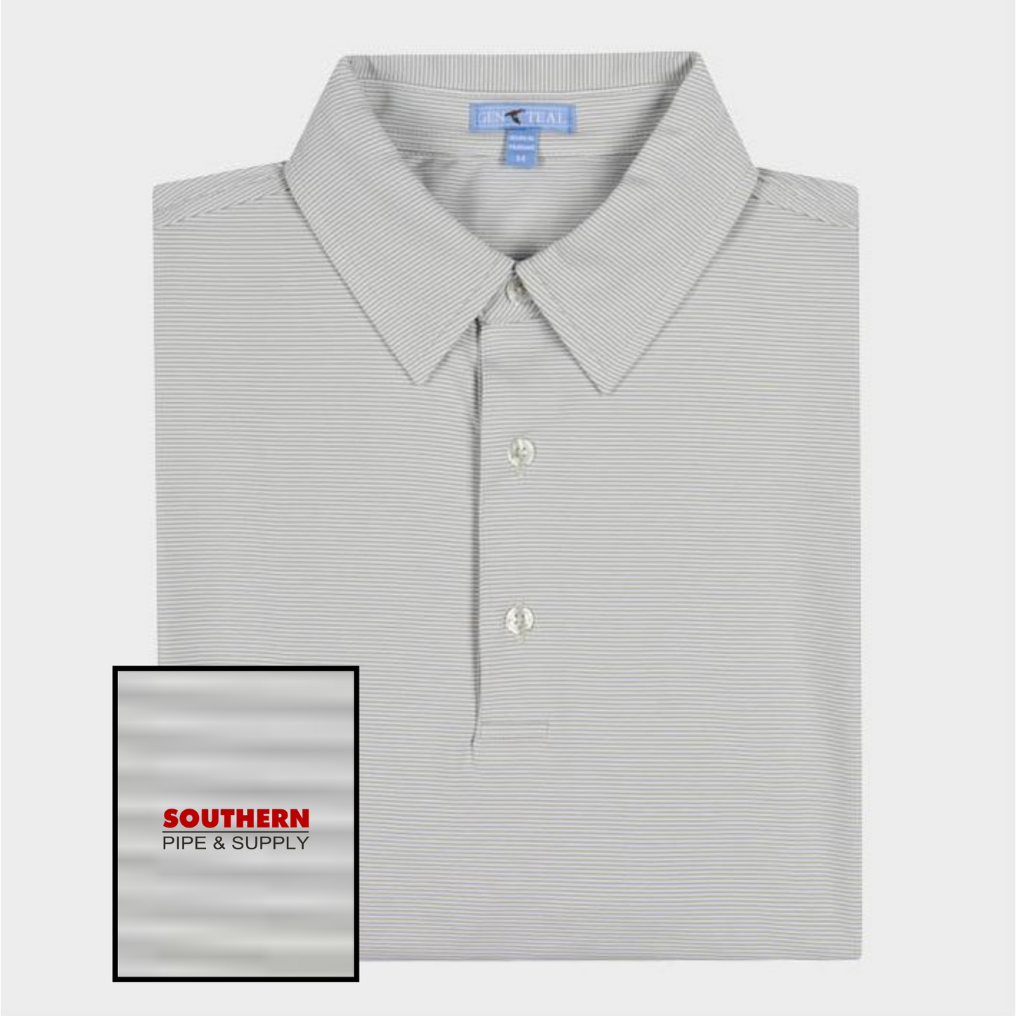 GenTeal Club Pinstripe Performance Polo
