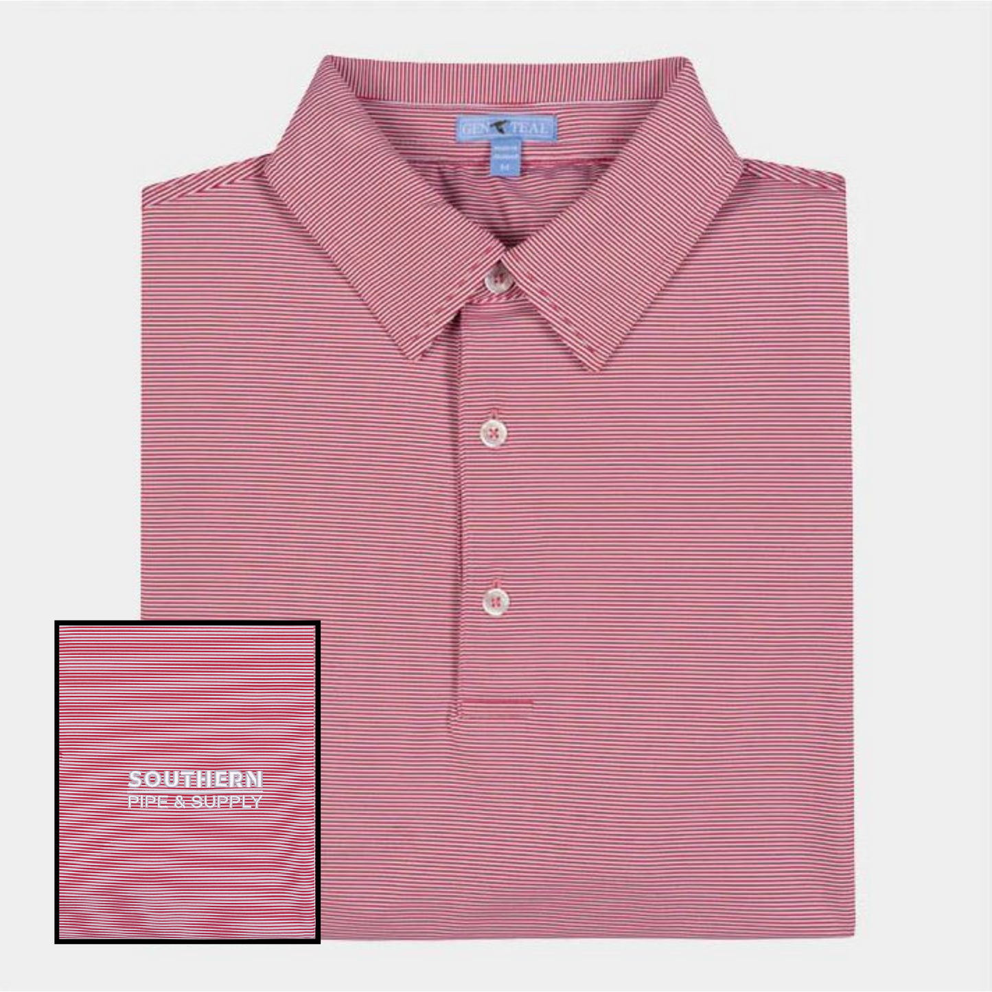 GenTeal Club Pinstripe Performance Polo