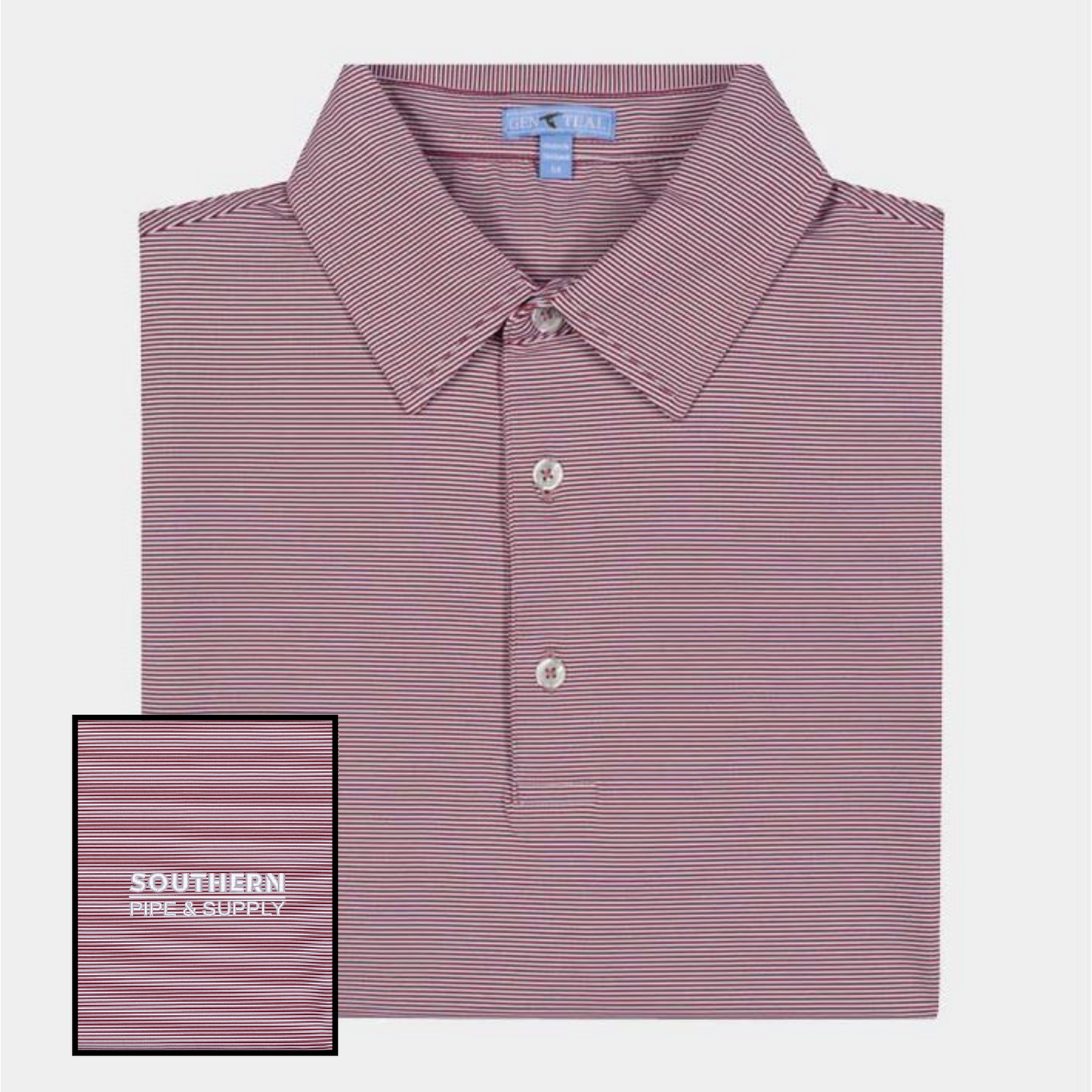 GenTeal Club Pinstripe Performance Polo