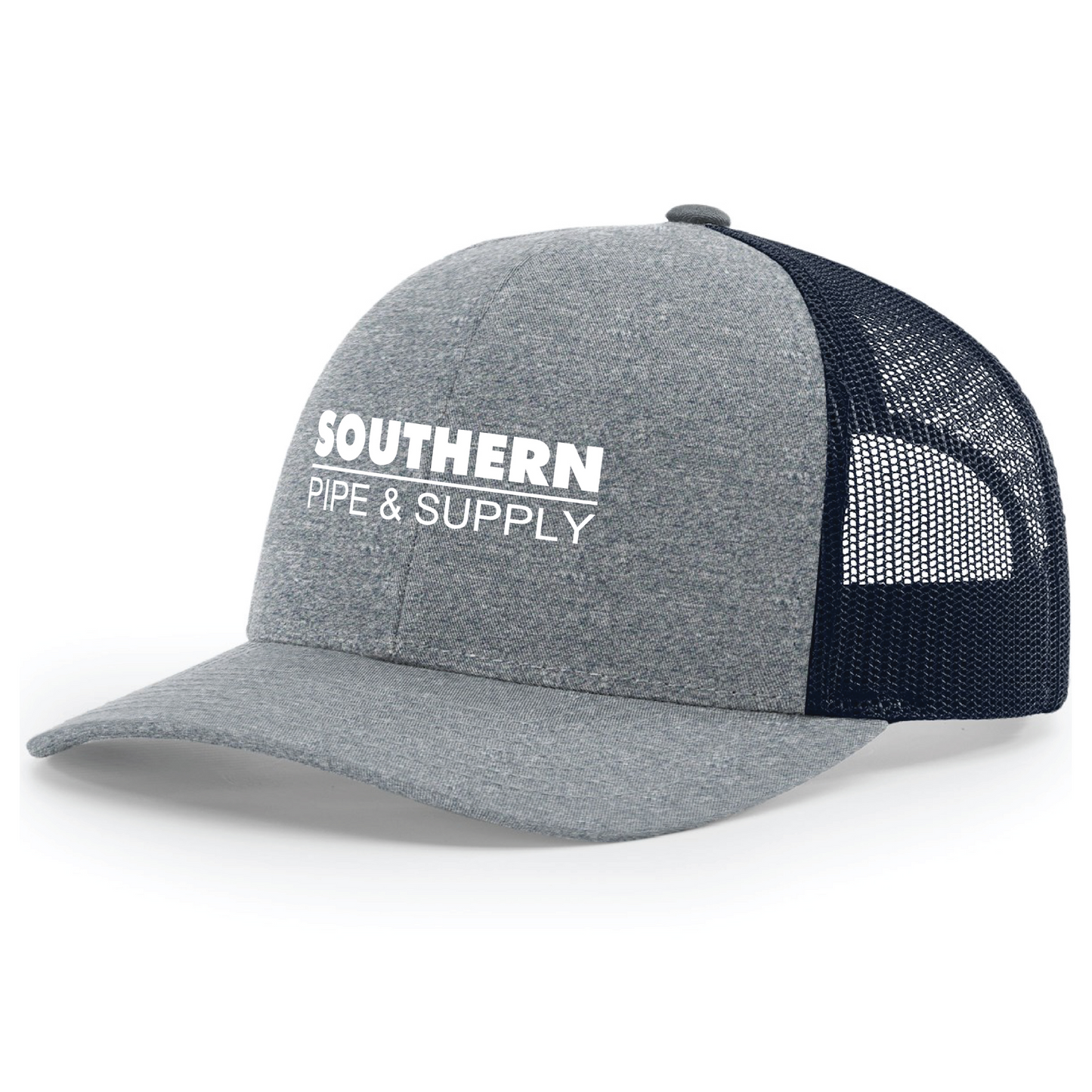 Richardson Snapback Trucker Cap - Heather Grey/Navy