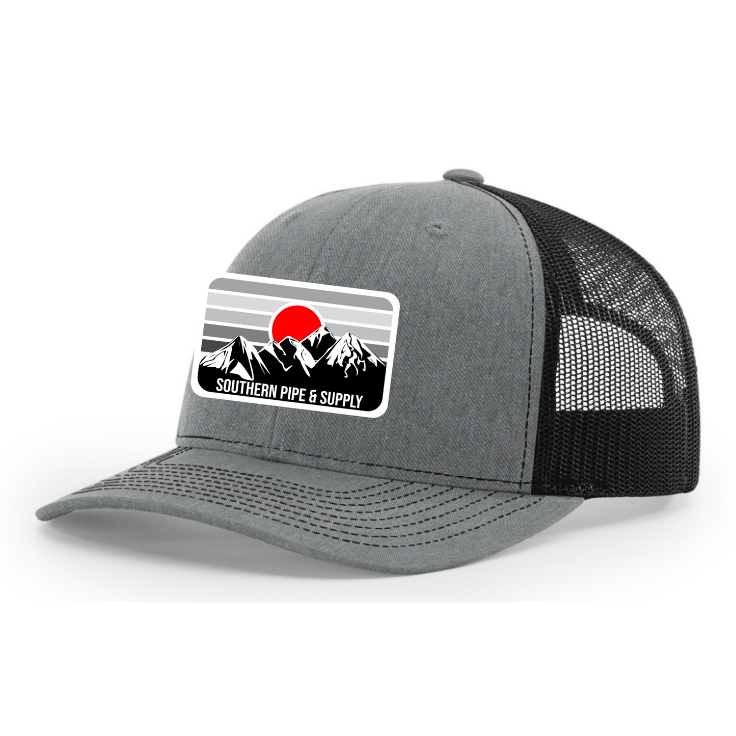 Richardson Trucker SnapBack with Mountain Embroidered Patch
