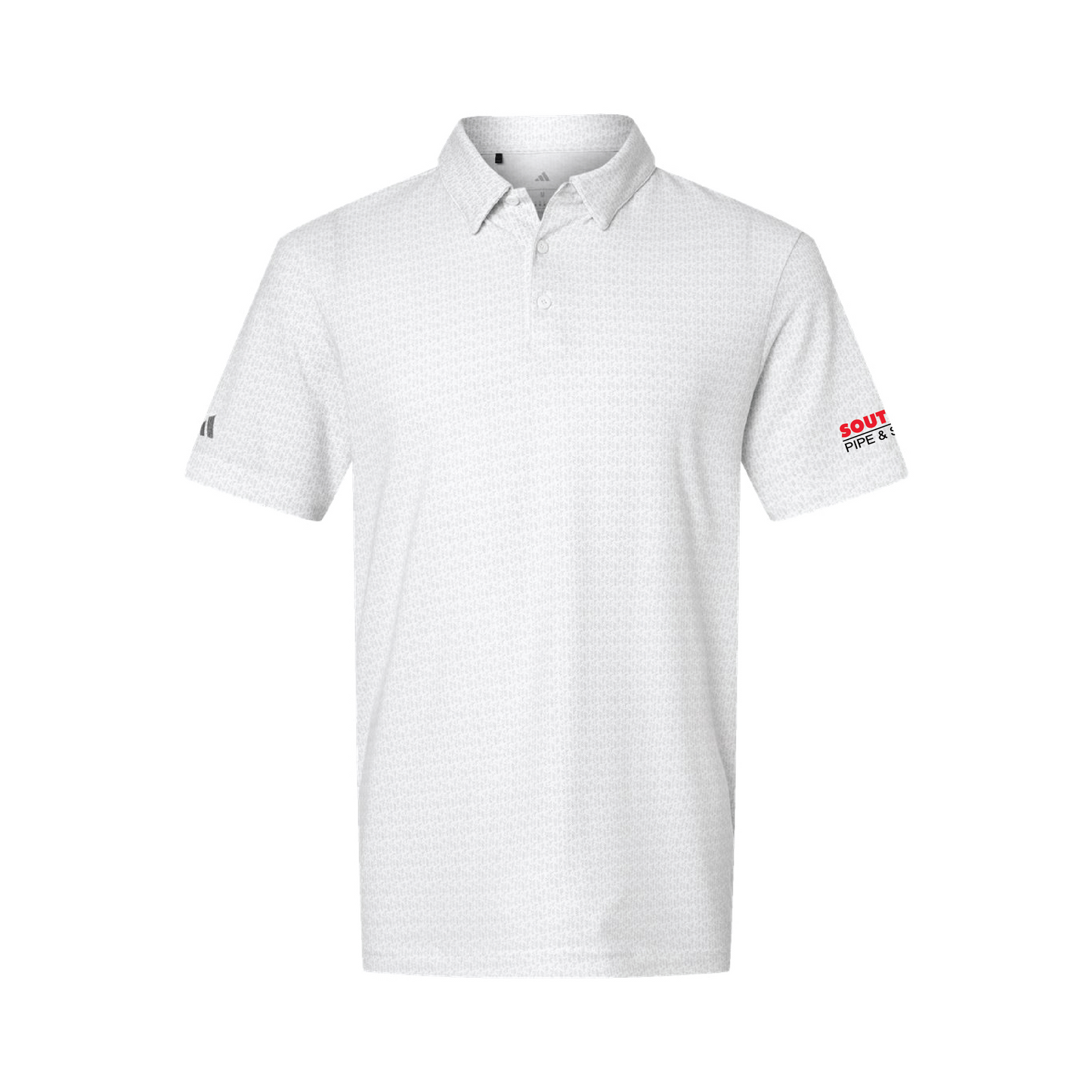 Men's Adidas Blended Printed Polo - White