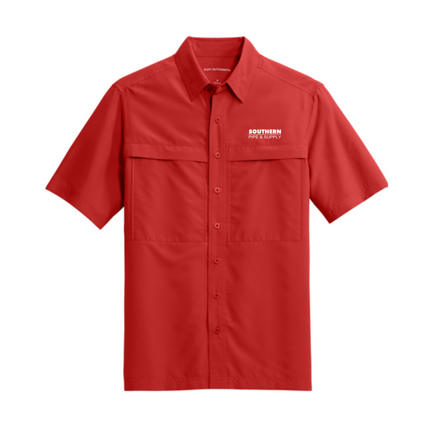 Men's Port Authority Short Sleeve UV Daybreak Shirt - Rich Red