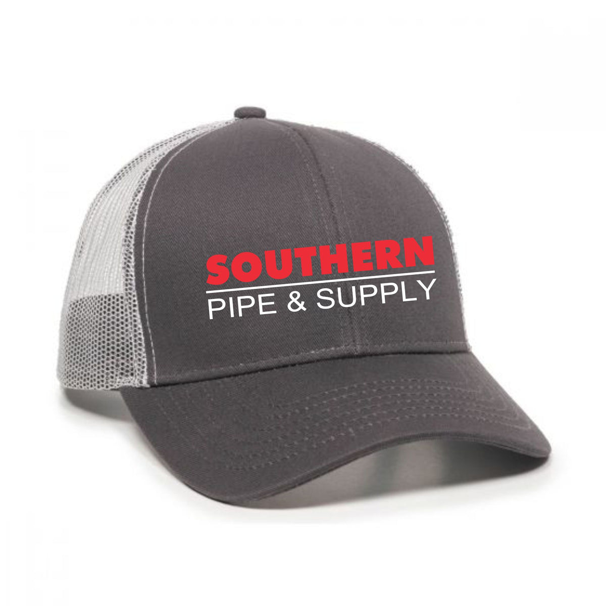 Structured Snap Back Mesh Back Cap - Charcoal/White