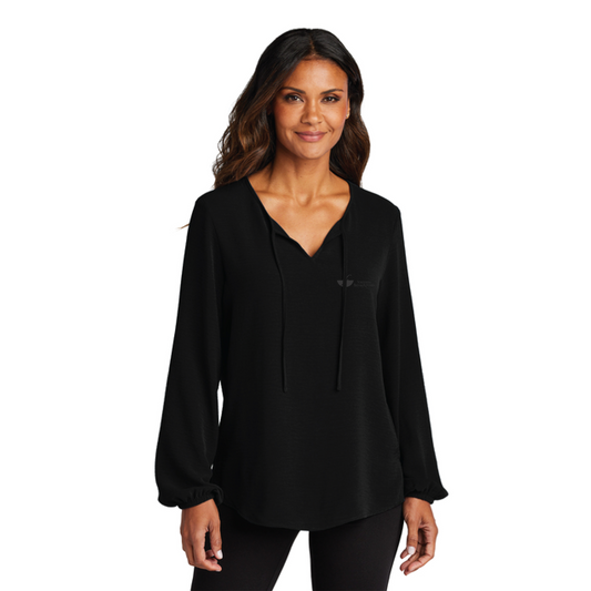 Southern Bath & Kitchen Women's Textured Crepe Blouse - Black