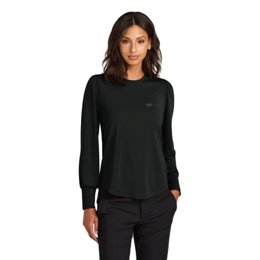 Southern Bath & Kitchen Women's Stretch Jersey Long Sleeve Blouson Top