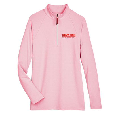 Ladies's CrownLux Performance Clubhouse Micro-Stripe Quarter-Zip