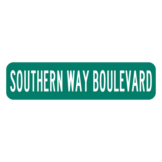 6" x 24" Southern Way Boulevard Aluminum Sign