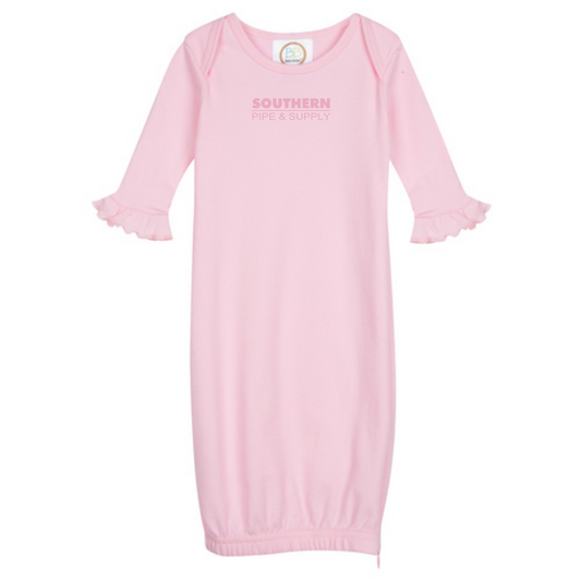 Long Sleeve Infant Gown With Hidden Zipper (0-3M)