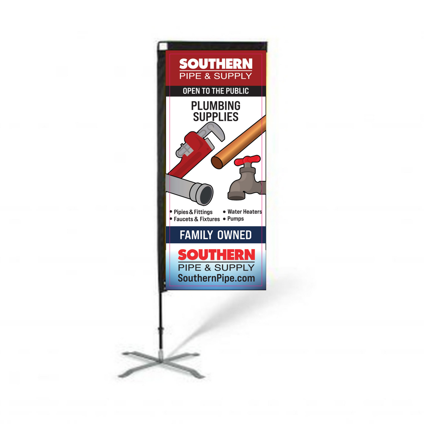 7Ft Flat Rectangular Feather Flag Kit - PLUMBING SUPPLIES
