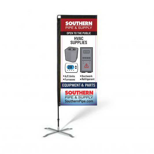 7Ft Flat Rectangular Feather Flag Kit - HVAC SUPPLIES