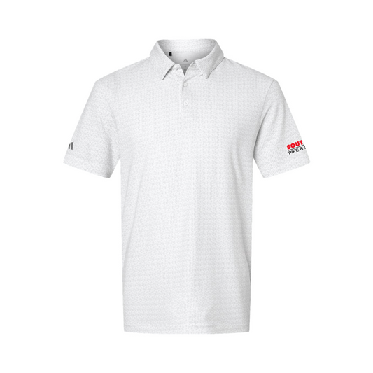 Men's Adidas Blended Printed Polo - White