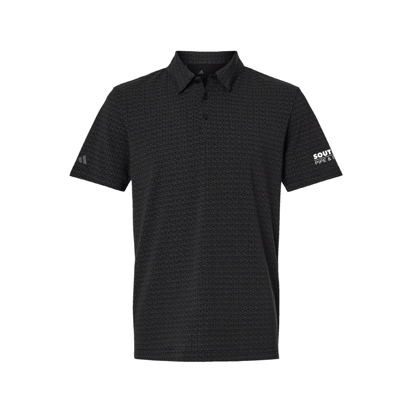 Men's Adidas Blended Printed Polo - Black