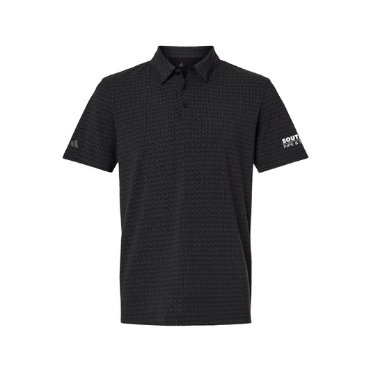 Men's Adidas Blended Printed Polo - Black