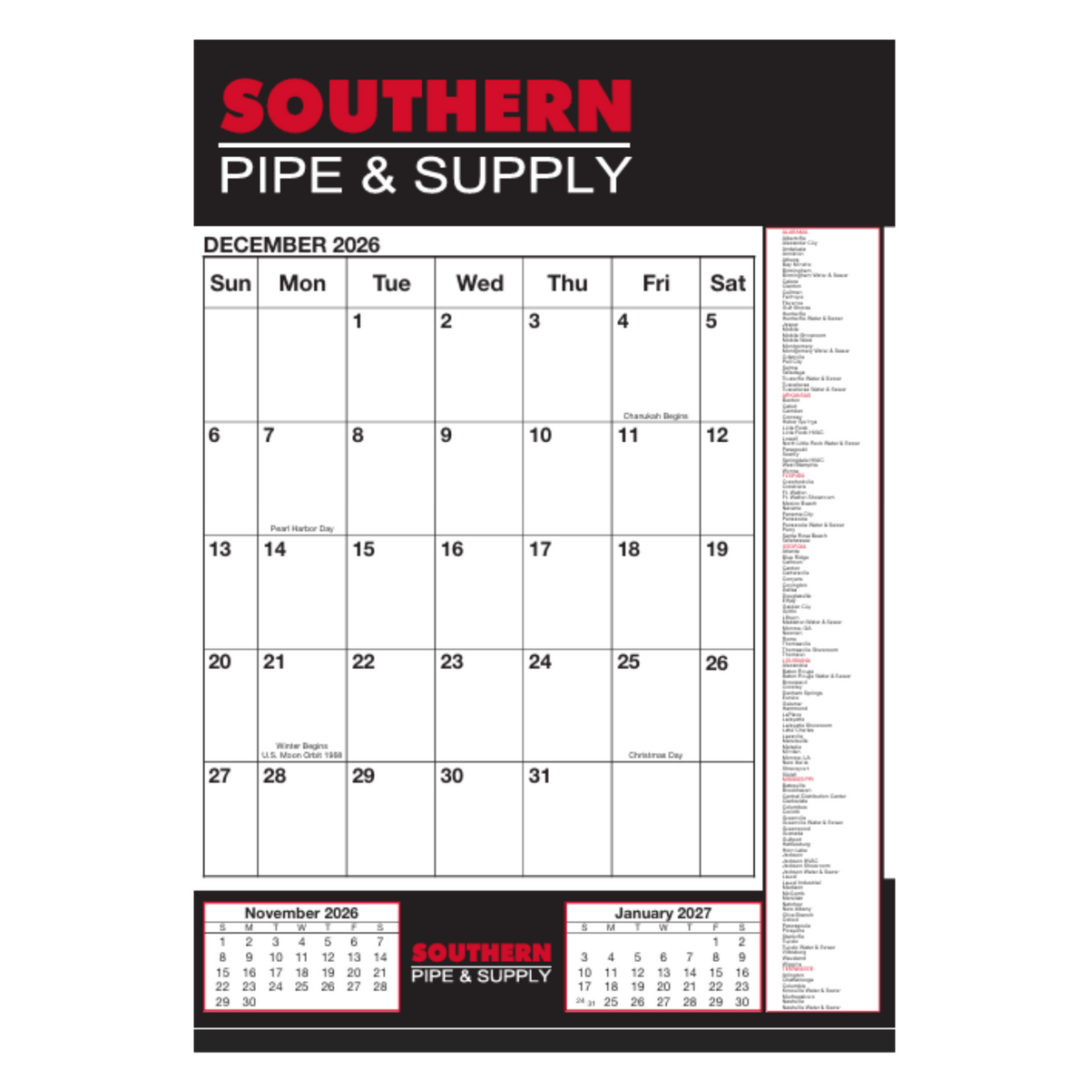 2027 19" x 27" Wall Calendar with Hanger