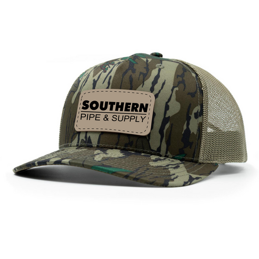 Richardson Mossy Oak Greenleaf Cap with Leather Patch