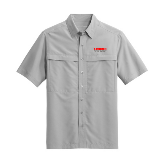 Men's Port Authority Short Sleeve UV Daybreak Shirt - Gusty Grey