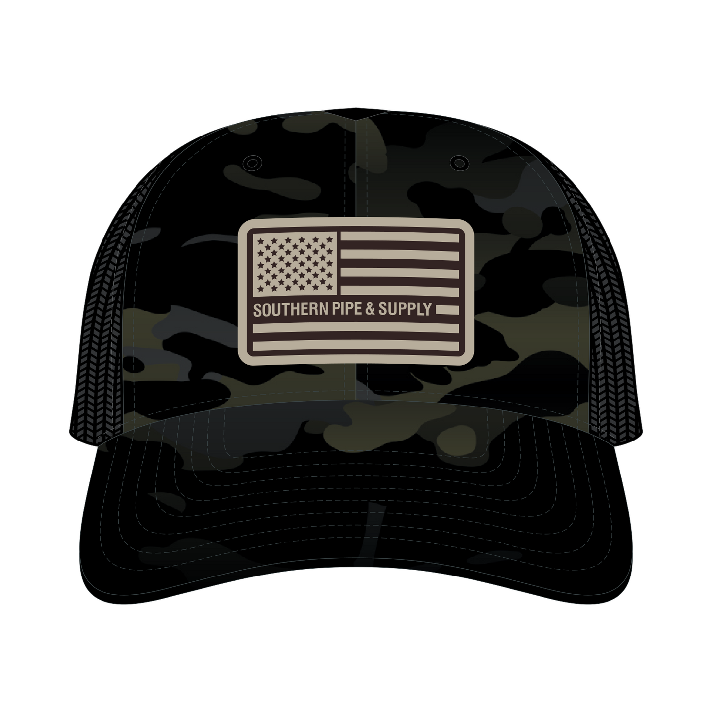 Richardson Multicam Trucker Cap With Embroidered Patch
